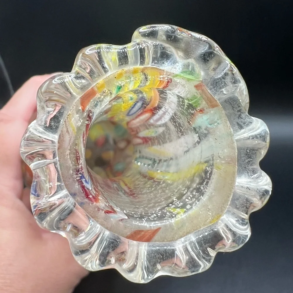 Murano glass millefiori vase or decanter